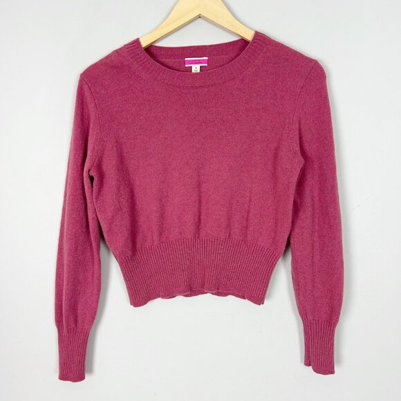 J.Crew Shrunken Cashmere Crewneck Sweater Berry Red Size Small Women's - Picture 1 of 3
